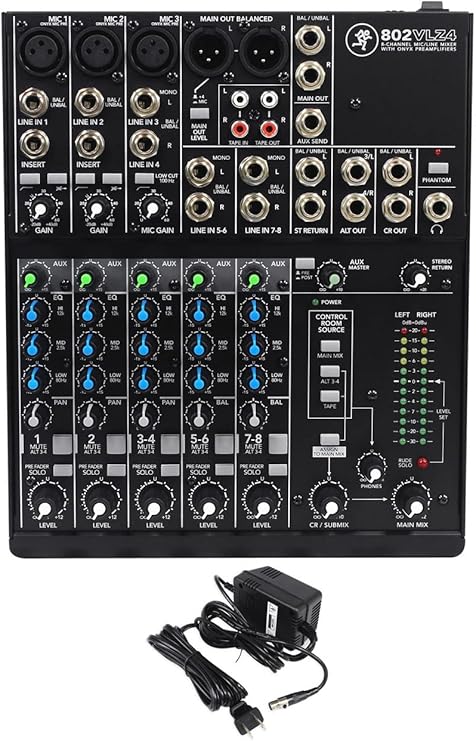 Mackie 802VLZ4, 8-channel Ultra Compact Mixer with High Quality Onyx Preamps