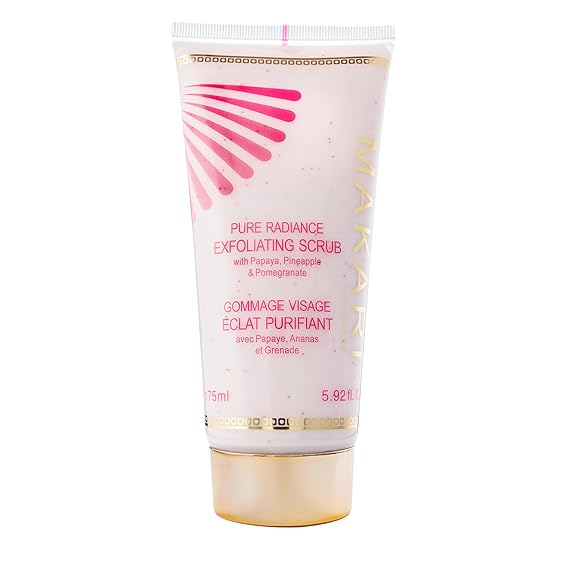 Makari Pure Radiance Exfoliating Face Scrub (5.92 fl oz) | Exfoliating Scrub for Face & Body | Skin-Smoothing Formula with Papaya, Pineapple & Pomegranate