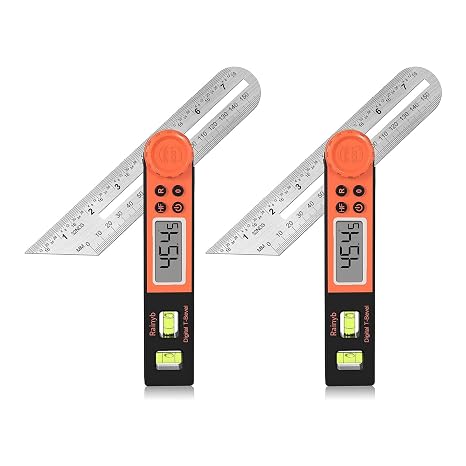 Digital Angle Finder & T Bevel Gauge, 0-360 Digital Protractor Tool | 0-360 Angle Measuring Tool with LCD Display and Bubble Levels for Woodworking, Framing, Construction and DIY Projects