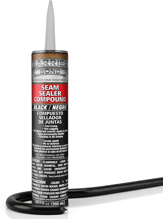 Barrier Bond Automotive Seam Sealer, 10.1oz Tube, Black | Polyurethane Sealant, Car & Panel Bond