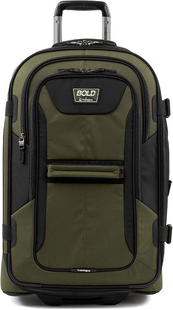 Travelpro Bold Softside Checked Rollaboard, Olive/Black, 25-Inch