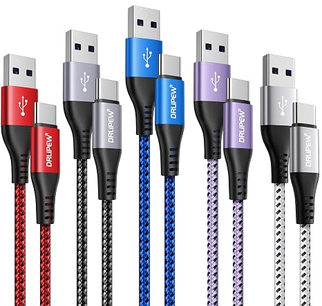 5Pack 2M USB C Charger Cable, USB to USB Type C Cable Fast Charge Brainded | 3A iphone 15 Charger Cable Fast Charging for Samsung Galaxy S20 S21 S22 S23 S24 Plus Ultra S10 S9, iphone 15 Pro Max, Pixel