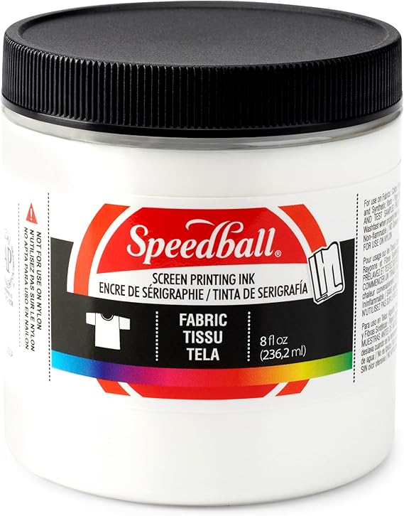 Speedball Fabric Screen Printing Ink, 8-Ounce, White for T-Shirt and Silkscreen Printmaking