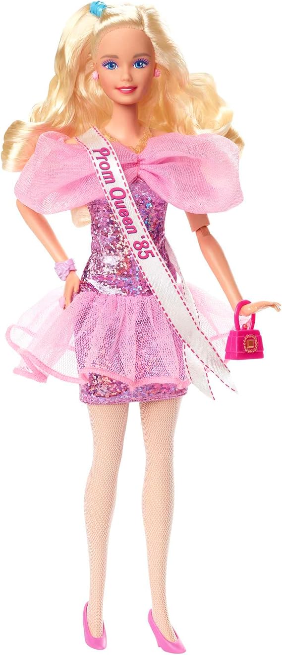 Barbie Curly Blonde Hair & 1980s Prom Queen Outfit Collectible & Display
