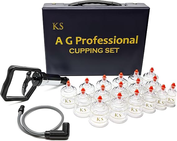 KS AG Professional Cupping Set (17 Cups) with Extension Tube