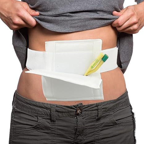 EDWERD G Tube Holder Belt - Peritoneal Dialysis Belt for Peg/G/J Feeding Tube Accessories, Ileostomy Stoma Patient Supplies, Fits 30"~ 46" Waist