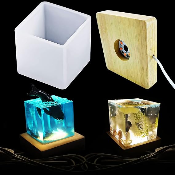 Voaesdk Light Resin Square Molds,Large Cube Silicone Moulds for Resin