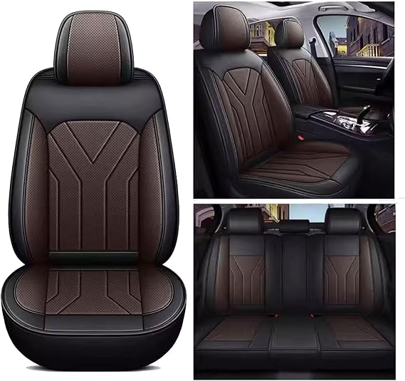 Seat Covers Full Set for MG ZS MG4 MG5 ZS EV 2022 2023 2024 2025 2026,Leather Seat Covers, Car Seat Covers Full Set 5 Seats, 5D Leather Car Seat Cushion Super Breathable(E)