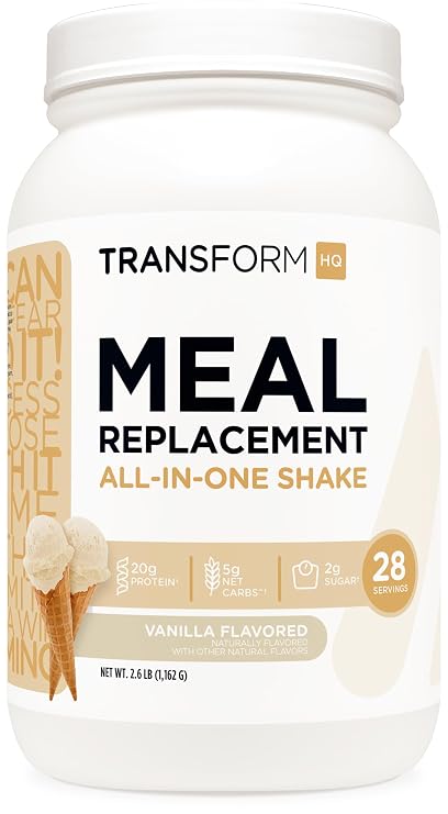TransformHQ Meal Replacement Shake Powder (Vanilla) 28 Servings | Gluten-Free, GMO-Free