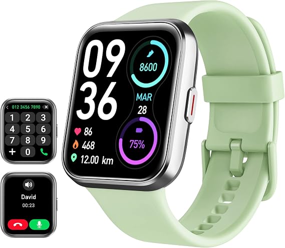 Tensky Smart Watch for Men Women(Call Receive/Dial), Alexa Built-in, 1.8" Touch Screen Fitness Tracker with Heart Rate Sleep Tracking, 100 Sports Modes, 5ATM Waterproof Smartwatch for Android iPhone