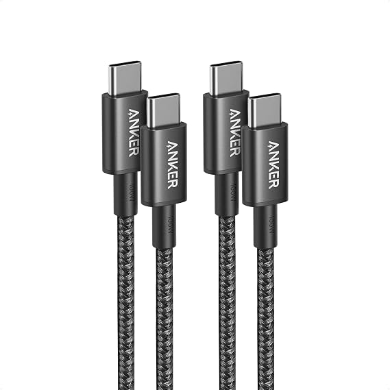Anker 100W USB C to USB C Cable, 2-Pack Fast Charging Cable (Black,1m)