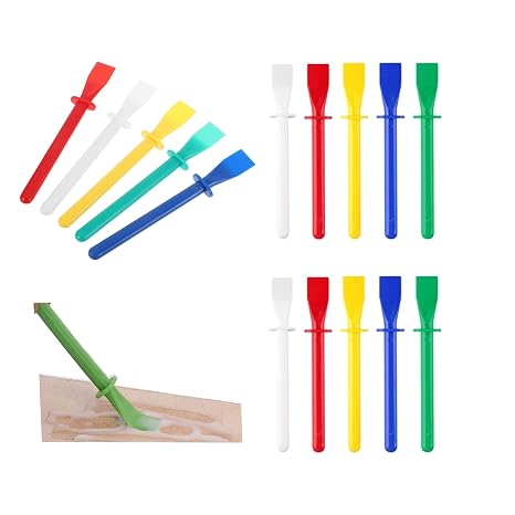 15 PCS Colored Plastic Smear Spreaders, Mini Glue Sticks, Easy Clean Glue Scrapers for Handmade DIY Art, Leather Craft, and Woodworking Projects