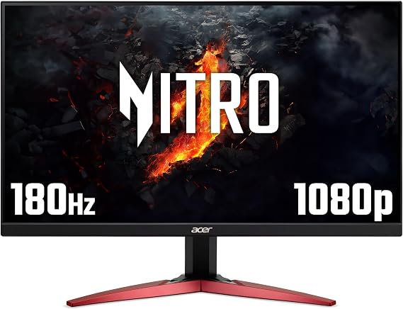 acer Nitro KG241YS3 24 inch Full HD (1920 x 1080) Gaming Monitor - 180Hz, 4ms, VA Panel, FreeSync Premium, 72% NTSC, HDR10, Speakers, DisplayPort, HDMI