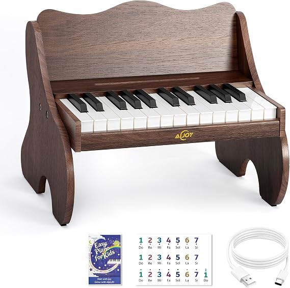 AiJoy 25 Keys Wooden Kids Piano Keyboard for Toddlers & Kids