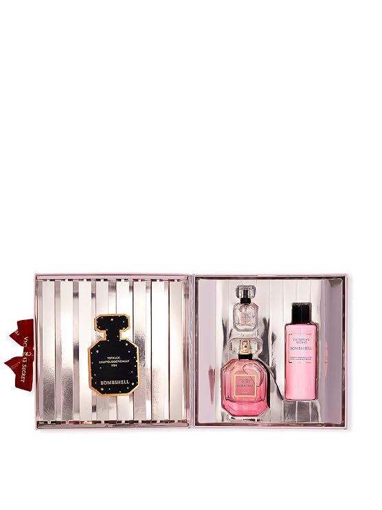 Victoria's Secret Bombshell Perfume 1.7 Eau de Parfum and Fragrance Lotion 8.4 oz and Mini Perfume (Bombshell)