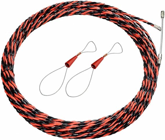 Fish Tape Wire Puller Kit - 1/4 Inch x 33 Feet Professional Steel Wire Pulling Tool with Comfort Grip Handle for Conduit, Electrical Wiring & Cable Installation