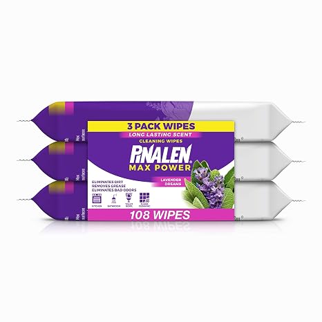 Pinalen - Max Power Cleaning Wipes, Lavender Dream, 36 Count (Pack Of 3) 108 Total Wipes