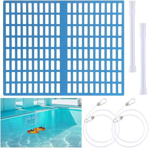 Skimmer Guard Kit, Pool Skimmer Screen Net Leaf Catcher Shield Protective Spring Action Net System Prevent Blockage for Inground Ground Pools