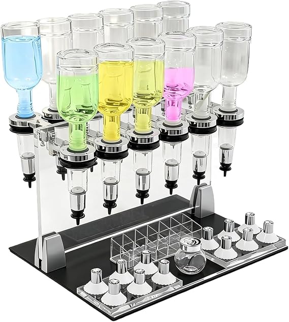 Manual Perfume Dispenser, Manual Liquid Filling Machine Transfer Tools Kit 12 Bottles for Perfume Store Studio Salon Bar