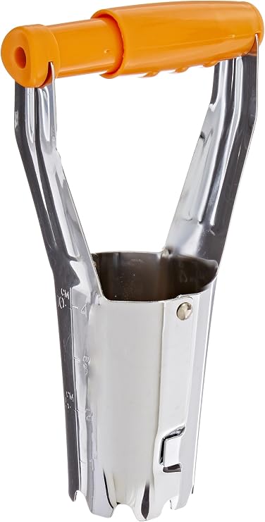 Fiskars Bulb Planter, Spring-Loaded Handle for Easy Bulb Planting, Depth Gradation Marks for Accurate Planting in Tough Soil, Rust-Resistant Steel Garden Tool, 2.25" Diameter Hand Tool