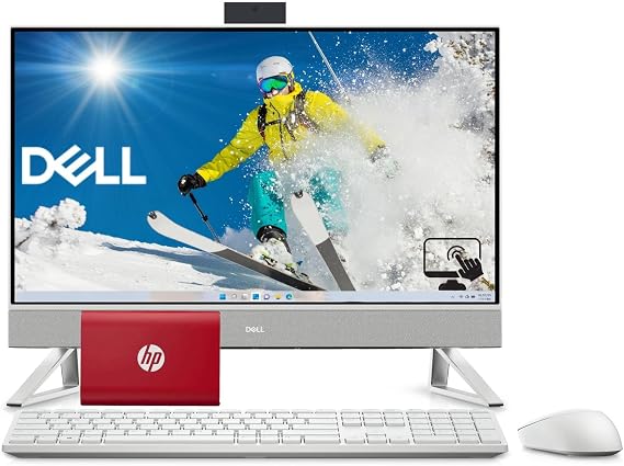 Dell All-in-One Touch Screen Business Desktop, 24" LED Low Blue Light Display, 14th Gen Intel Core7 150U, 32GB DDR5 RAM, 1TB PCIe SSD & 512GB Portable SSD, HDMI, Wireless KB & Mouse, Windows 11