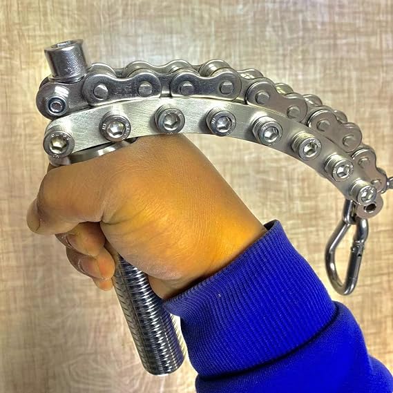Hand Trainer, Drive Chain Rotating Wrist Stick, Forearm Arm Wrestling Training Handle, Multispinner Strap Grip for Fitness Gym Training