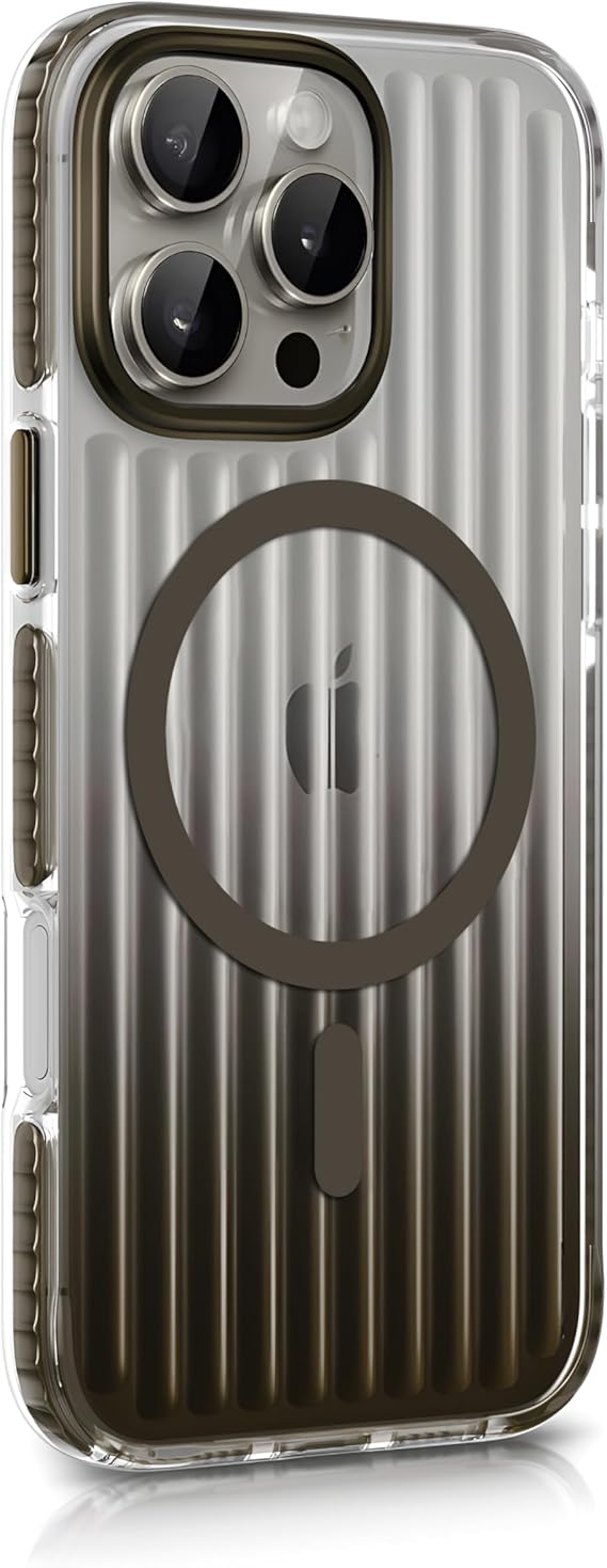Elite Series for Minesk iPhone 16 Pro Max Compatible with MagSafe Translucent Fingerprint-Free and Scratch-Free Polycarbonate Edges Soft Silicone Case (Natural Titanium, 16 Pro Max)