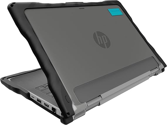 Gumdrop DropTech Custom Case HP ProBook x360 11 G5/G6/G7 EE (2-in-1) - Drop Tested Protection Rubberized Thread on Sides Seamless Asset Tagging Snap in Installation for School or Work - Black