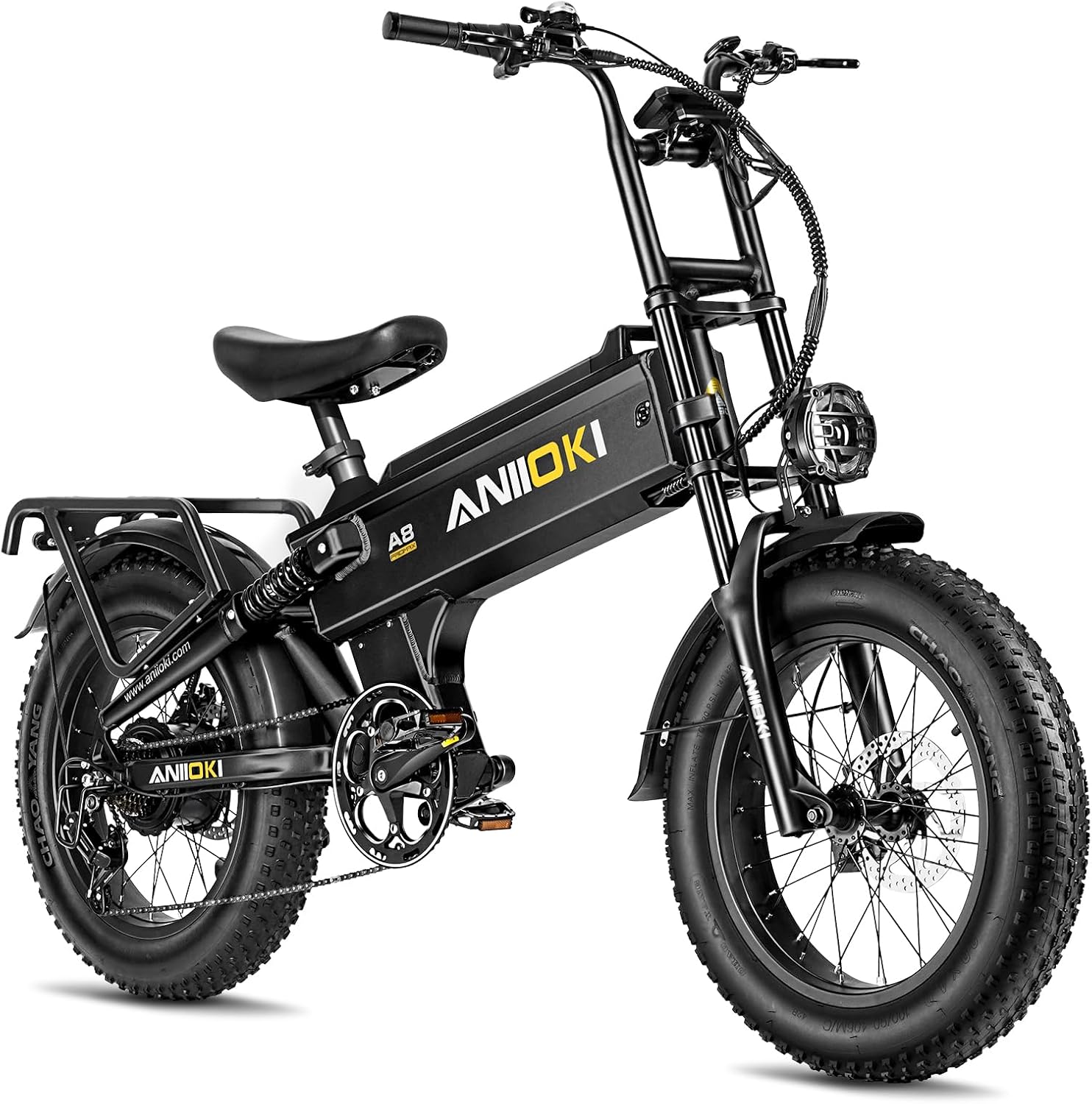 ANIIOKI Electric Bikes, A8 PRO MAX Ebikes for Adults 4852V 60AH, 1400W Peak Power Electric Bicycles, 30MPH Electric Bike for Adults, Fat Tire Electric Bike, Electric Mountain Bike