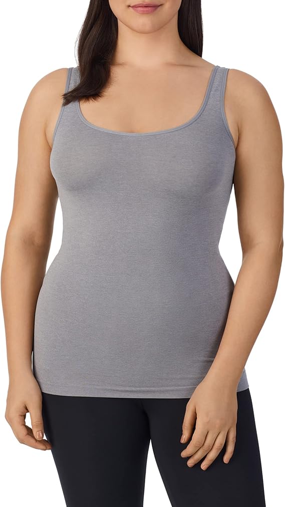 Ellen Tracy Women's Seamless Reversible Layering Camisole V-Neck or Scoop Neck Tank Regular and Plus Size