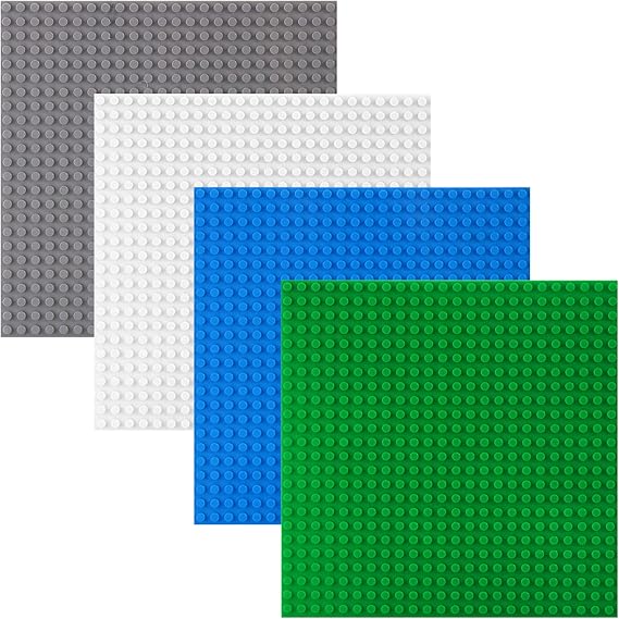 4 baseplate Set Building board Compatible with Lego, 7.5"x7.5"