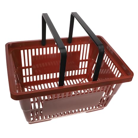 Plastic Shopping Basket with Handle, Thickened Handheld Grocery Carry
