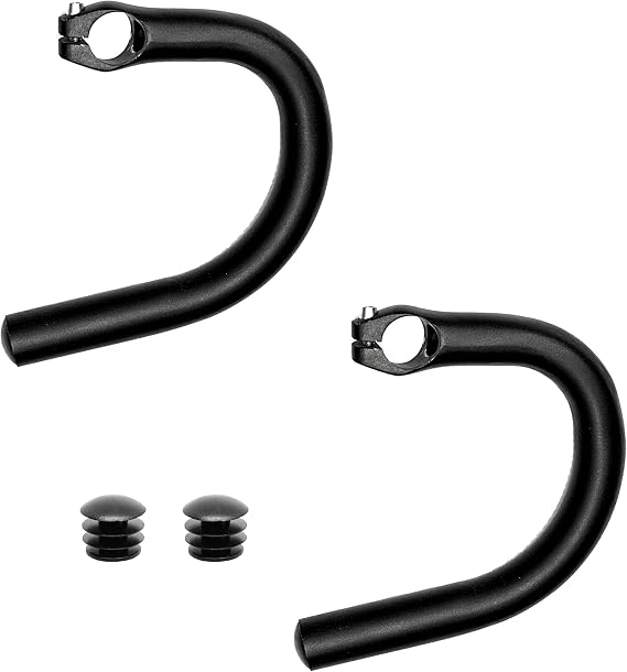 Vincita Bicycle Drop Bar Ends - Convert Flat Bar Handlebar to Drop Bar Road Bike Style - Suitable for Hybrid, Mountain Bike with Handlebar Grip Diameter 22.2mm - Bike Handlebar Extensions Bar Ends