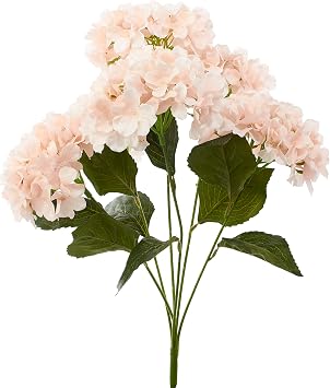Pack of 6 Blue Artificial Hydrangea Bouquet with 6 Big Flower Heads for Home Garden, Office, Flowers Arrangement, Wedding Centerpiece, DIY 7 Diameter x 22H