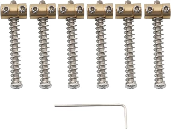Musiclily Pro 10.8mm Small Barrel Steel Saddles Round Bridge Saddles for Fender Squier Telecaster Tele Style Electric Guitar, Original Color (Set of 6)