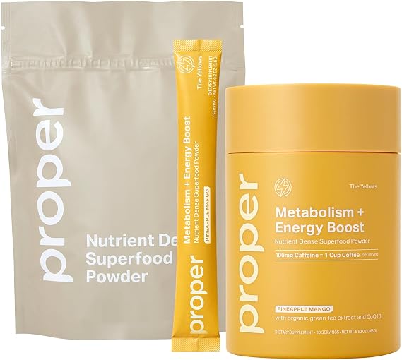 Proper, The Yellows Metabolism and Energy Boost Stickpack + Jar Bundle