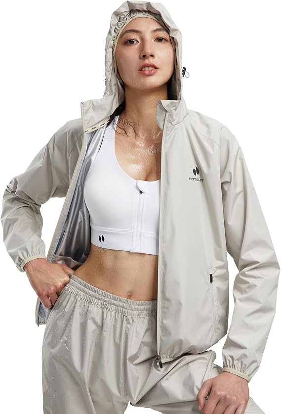 HOTSUIT Sauna Suit Women Machine Washable Sweat Sauna Jacket Pants Anti Rip Sweat Suits for Gym Workout