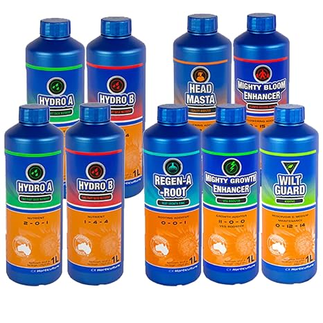 Full Run Hydroponics Nutrient Kit | Complete Feeding System for Hydroponic Growers | Base A & B + Root, Growth & Bloom Enhancers | Compatible with Any Hydro System!