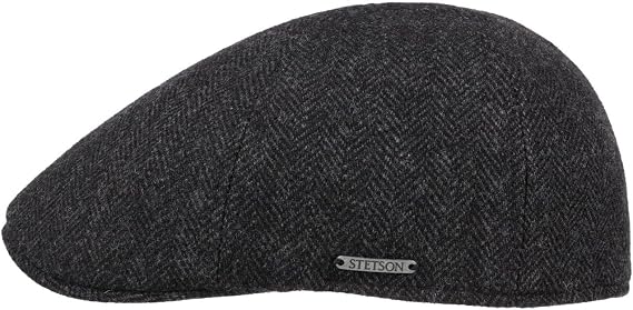 Stetson Kent Wool Ear Flaps Flat Cap for Men - Made in the EU - Flat Cap with Ear Protection - with Cashmere - Fall/Winter Ear Warmer Cap - Peaked Cap