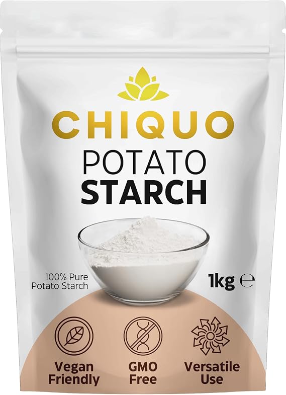 Chiquo Potato Starch - 1kg | Vegan Friendly & GMO Free | Premium Quality Thickening Agent for Sauces, Soups, and Baking | Resealable Pack for Freshness