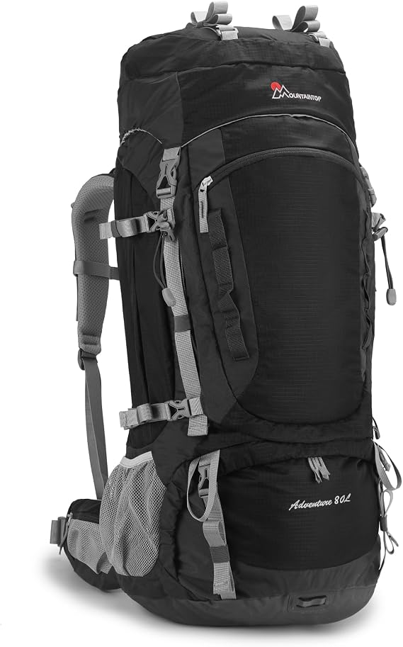 MOUNTAINTOP 80L Internal Frame Backpack, Large Capacity Backpacking Pack