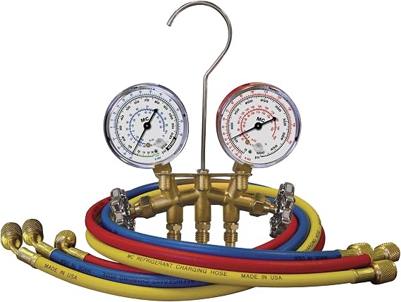 Mastercool (33661 Brass HVAC Gauge Set for R12/R22/R502 Refrigerant