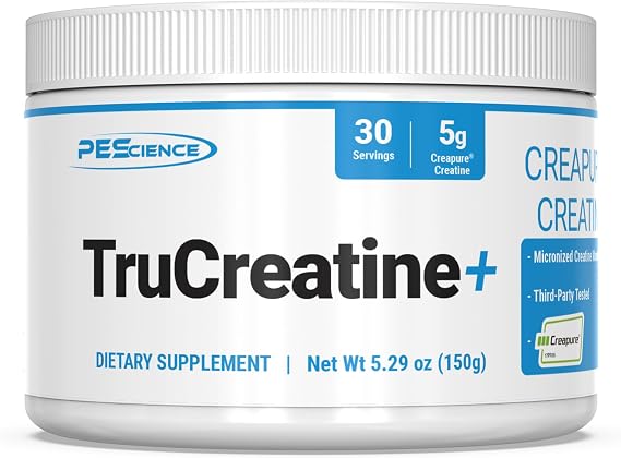 PEScience TruCreatine+ Creatine Monohydrate Powder, 30 Servings, Unflavored