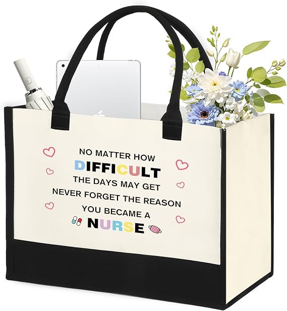 Nurse Gifts for Women - Nurse Christmas Gift Ideas Nurses Week Gifts Graduation Presents for Nurses Practitioner Retirement Appreciation Gift Valentine Day Birthday Presents Beach Bag,Tote Bag