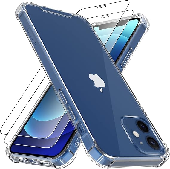 4youquality 3-in-1 Case for iPhone 12 & 12 Pro with 2x Screen Protector
