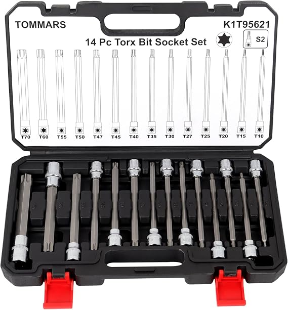 TOMMARS 14-PC Long Torx Bit Socket Set