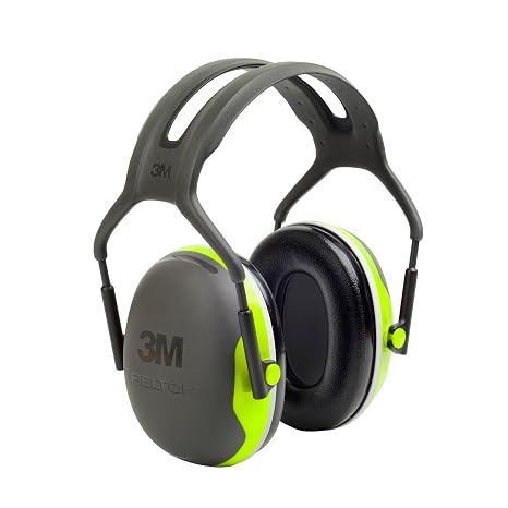 3M Peltor Earmuffs X4A with Headband, 33 dB, Green – Reliable protection against medium levels of noise in industrial settings - 1x Peltor ear defender Neon Green