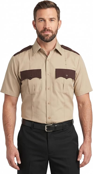 First Class 100% Polyester Two Tone Men's Uniform Shirt