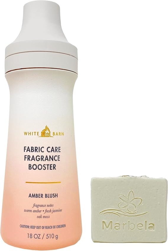 Bath & Body Works Amber Blush Fabric Care Fragrance Booster with a Natural Oats Bar Soap