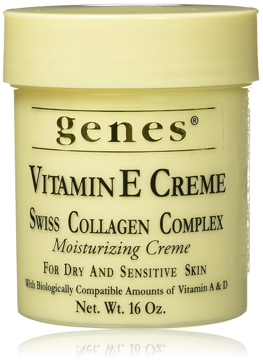 Genes Vitamin E Creme Swiss Collagen Complex Moisturizing Creme for Dry and Sensitive Skin 16 oz